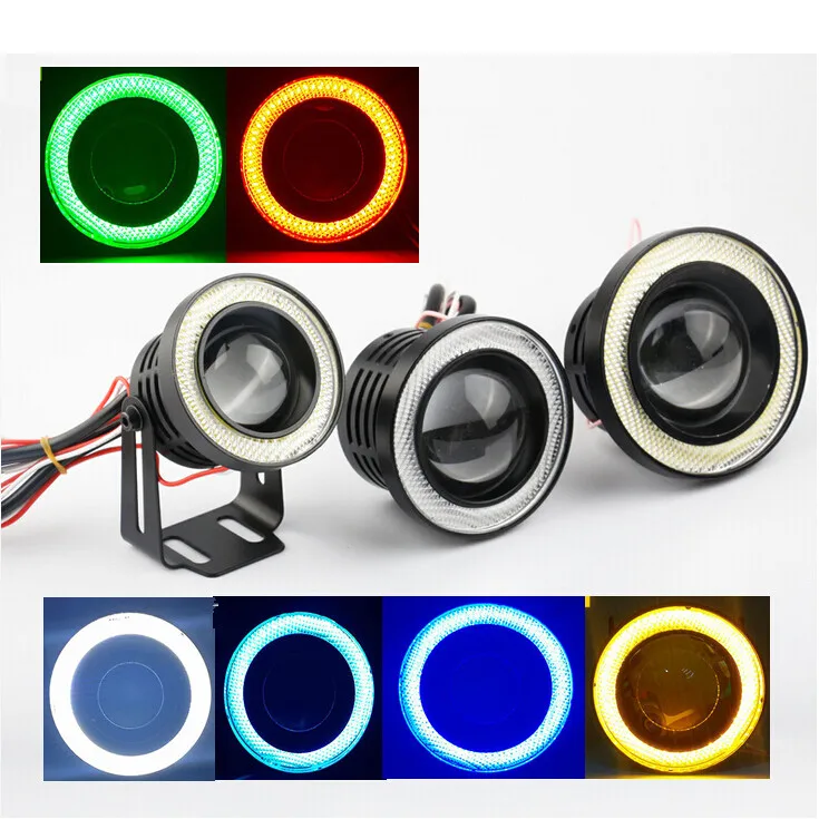 

2pcs/lots 3.5in 30W 3200ML bull led fog light bulb with angel eyes waterproof