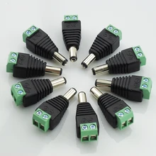 10pcs/lot 2.1 x 5.5mm bnc connector DC Male Adapter Surveillance System Power Supply for CCTV IP Camera cctv accessories