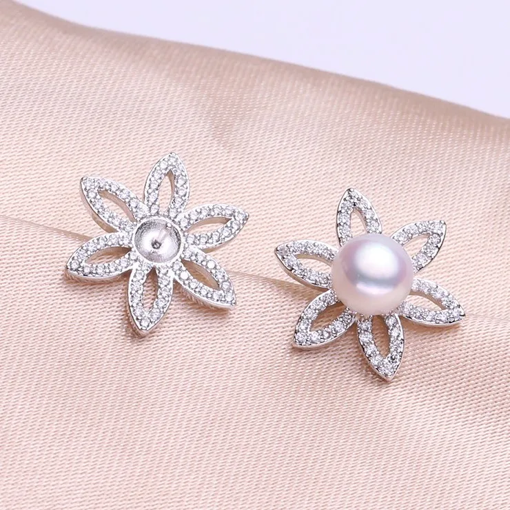 Pearl Earrings Mountings, Exquistie Flower Earrings Findings, Earrings