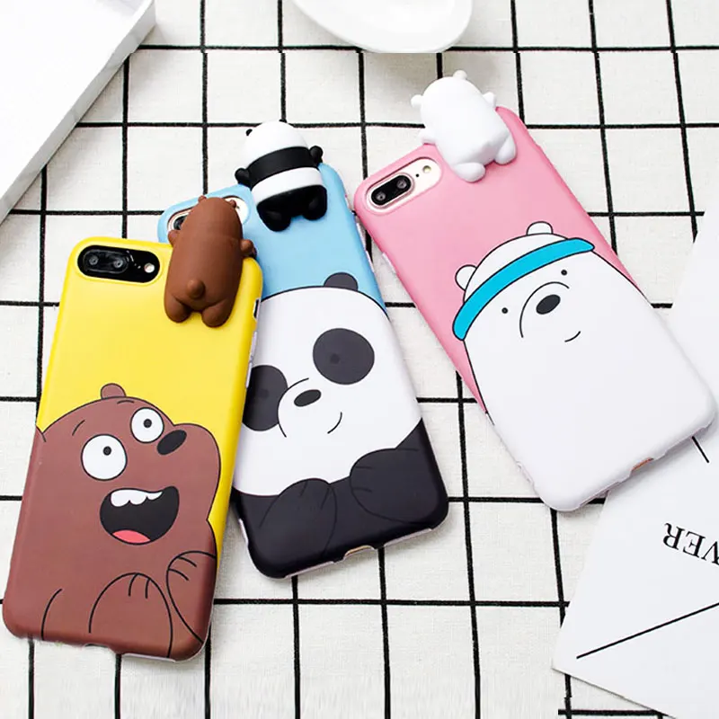 3D Cute Cartoon Silicone Case for Samsung Galaxy S7 edge S8 S9 Note9 8 for iPhone