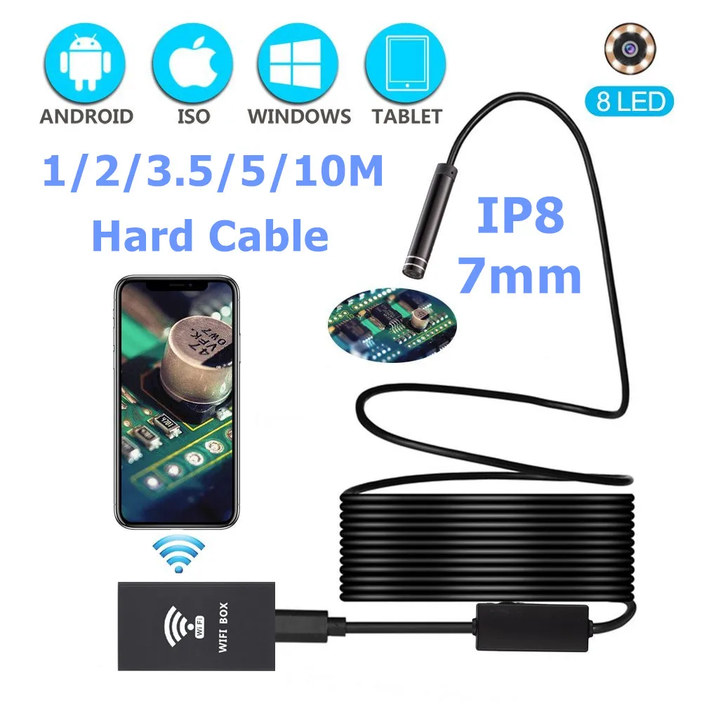 

LESHP HD 720P Wifi Endoscope Camera 1m 2m 3.5m 5m Android Iphone Borescope Waterproof Camera Endoscopic Android iOS Boroscope