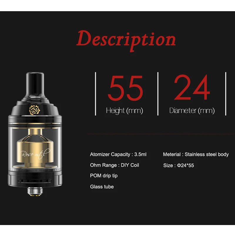 Fumytech Rose mtl RTA Gold Edition (1)