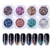 Ur Sugar Aurora смешанные Блестки для ногтей Порошковая голографическая кристальная Платина блестки Порошковые хлопья гвоздь художественное украшение для УФ-геля DIY
