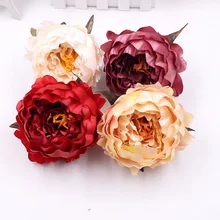 1 шт., 10 см, высокое качество, искусственный цветок пиона, голова, свадебные, для дома, вечерние, украшения, цветы ручной работы, сделай сам, зажим, настоящее прикосновение