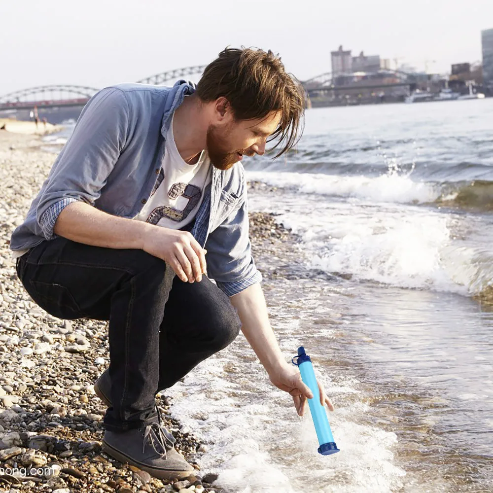 

2019 New Outdoor Travelling Camping Hiking Emergency Life Survival Portable Purifier Water Filter Straw Gear High Flow Rate S#5C