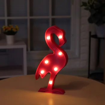 

New 2018 3D Red Flamingo Night Light romantic desk lamp battery powered Party Wedding Home Decor Battery boy toy baby kid gift