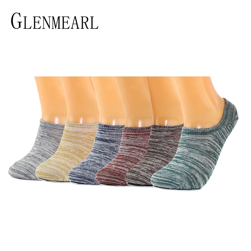 

Combed Cotton Invisible Men Socks New Fahion skid Low Cut Soft Breathable Colorful Spring Summer Brand Boat Socks For Mens