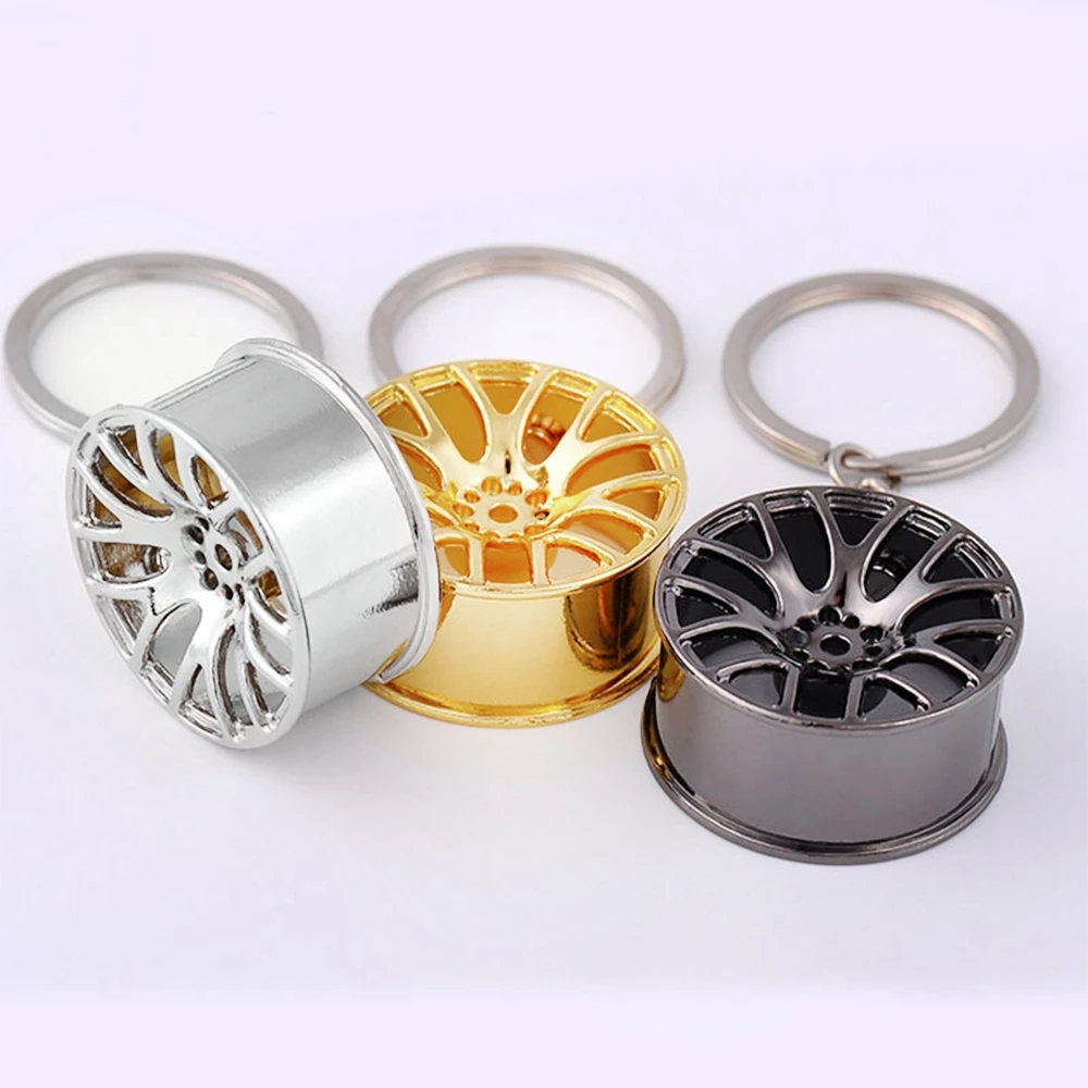 

Cool 1pc Auto Part Car Wheel Rim Keychain Creative Accessories Auto Part Model Car Keyring turbo keychain 2018 New Design