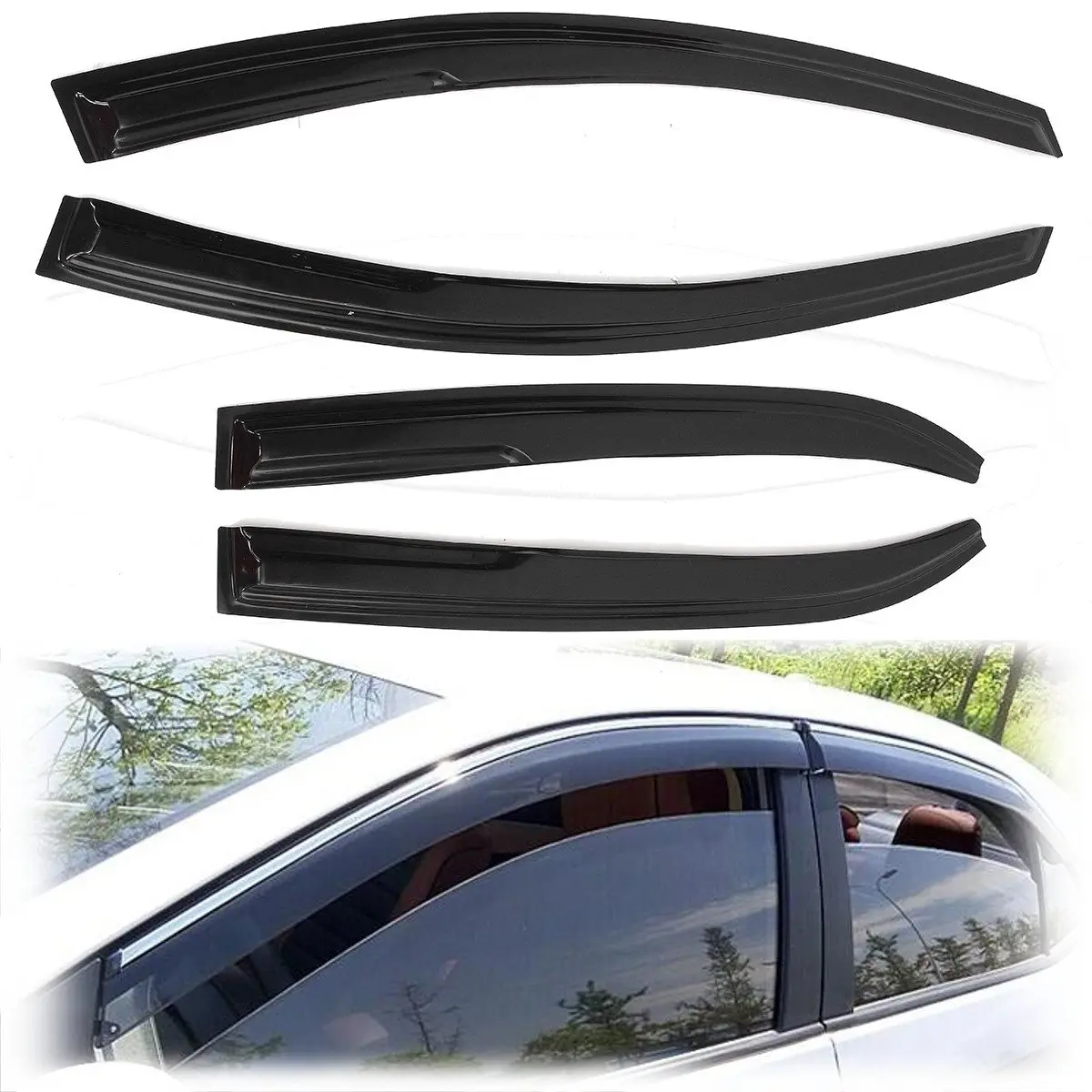 4 Pcs/Set Window Sun Vent Visor Rain Deflector Cover Guards for TOYOTA