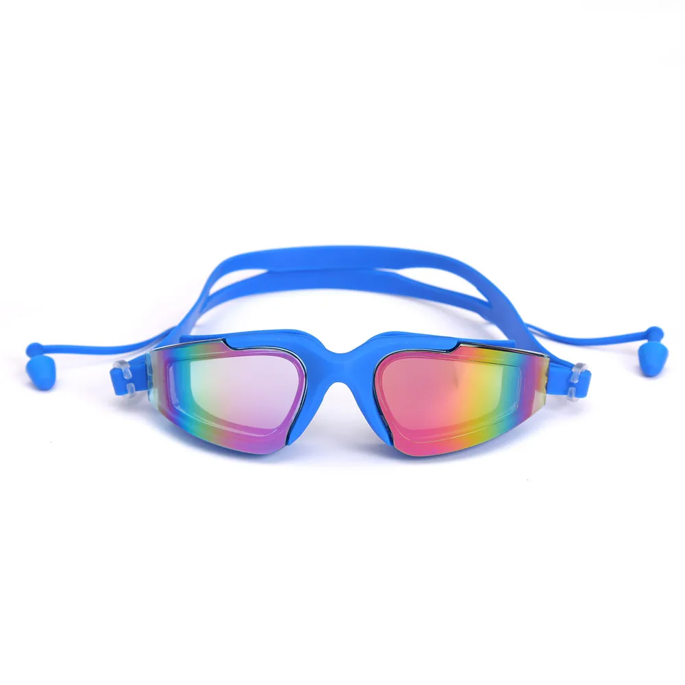 Профессиональные силиконовые плавательные очки Анти-туман УФ очки для плавания с наушником для мужчин и женщин водные спортивные очки - Цвет: As shown