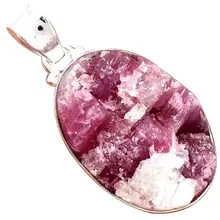 Lovegem Подлинная розовая турмалиновая кварцевая Подвеска из стерлингового серебра 925 пробы, 40 мм, AP2022