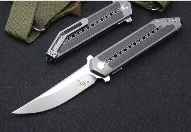 s35vn лезвие складной нож титановая ручка из углеродного волокна 60 HRC выживания охотничьи карманные походные ножи Флиппер EDC Инструменты Нож