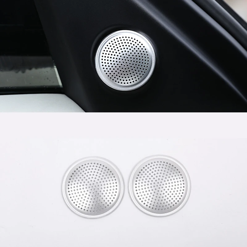 

2pcs Car styling Aluminum Alloy Door Speaker Cover Trim For Land Rover Discovery 5 LR5 L462 2017 2018