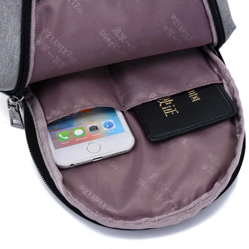 Anti Theft Men Backpack Canvas USB Rechargeable Chest Bag Headphone Hole Teenager Single Shoulder Boy Bag Sac A Dos Homme BP0212 (10)