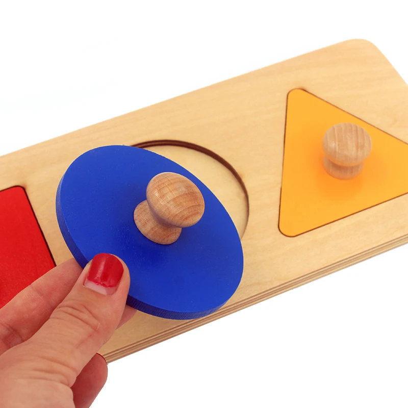 Dental do Bebê Brinquedos de Madeira Casa Materiais Montessori Matemática Forma Geometria Inserções 3 Conjuntos Vermelho Azul Amarelo Triângulo Quadrado Botões 9 Brinquedos e hobbies