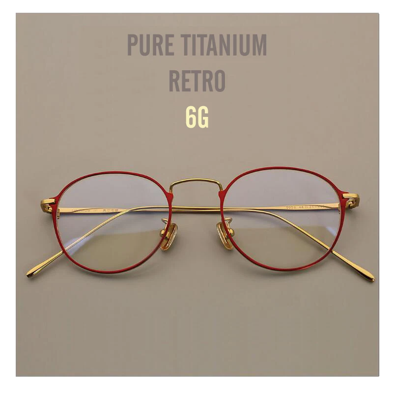 

MUZZ Pure Titanium Round Eyeglasses Frame Optical Frames Unisex Glasses Retro Eyeglasses Prescription super-light myopia frames