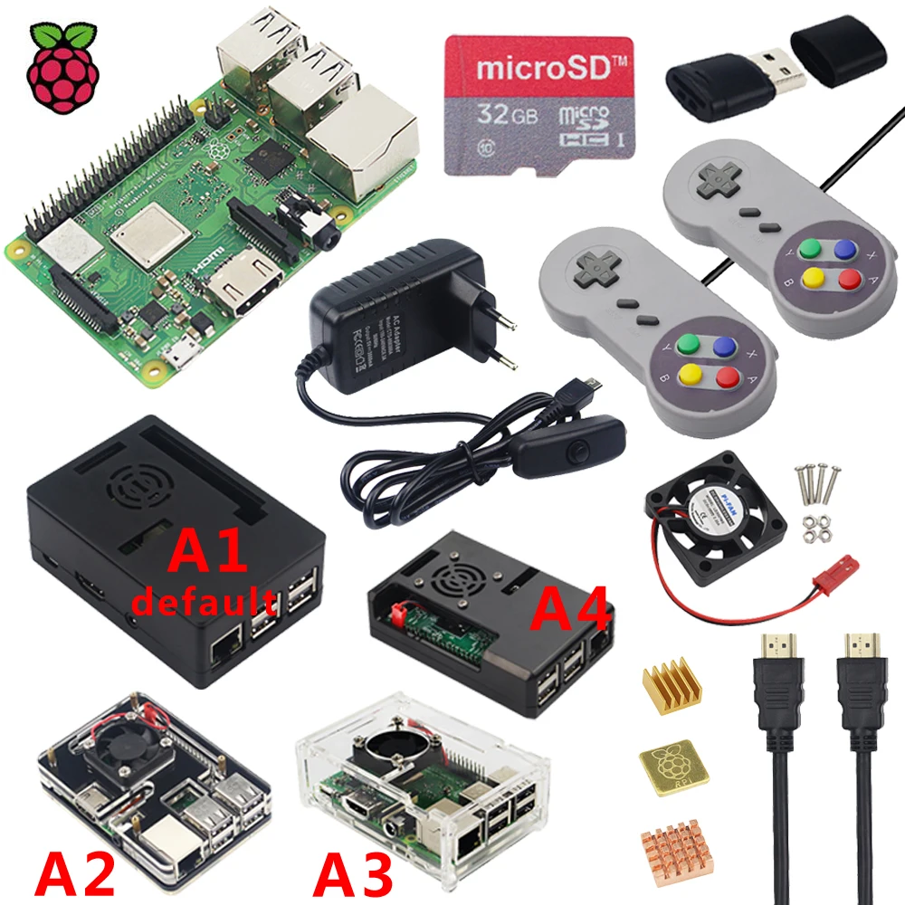 

Original Raspberry Pi 3 Model B Plus WiFi&Bluetooth + Case + Fan + Power Supply + Heatsink for Raspberry Pi 3B Plus for Retropie