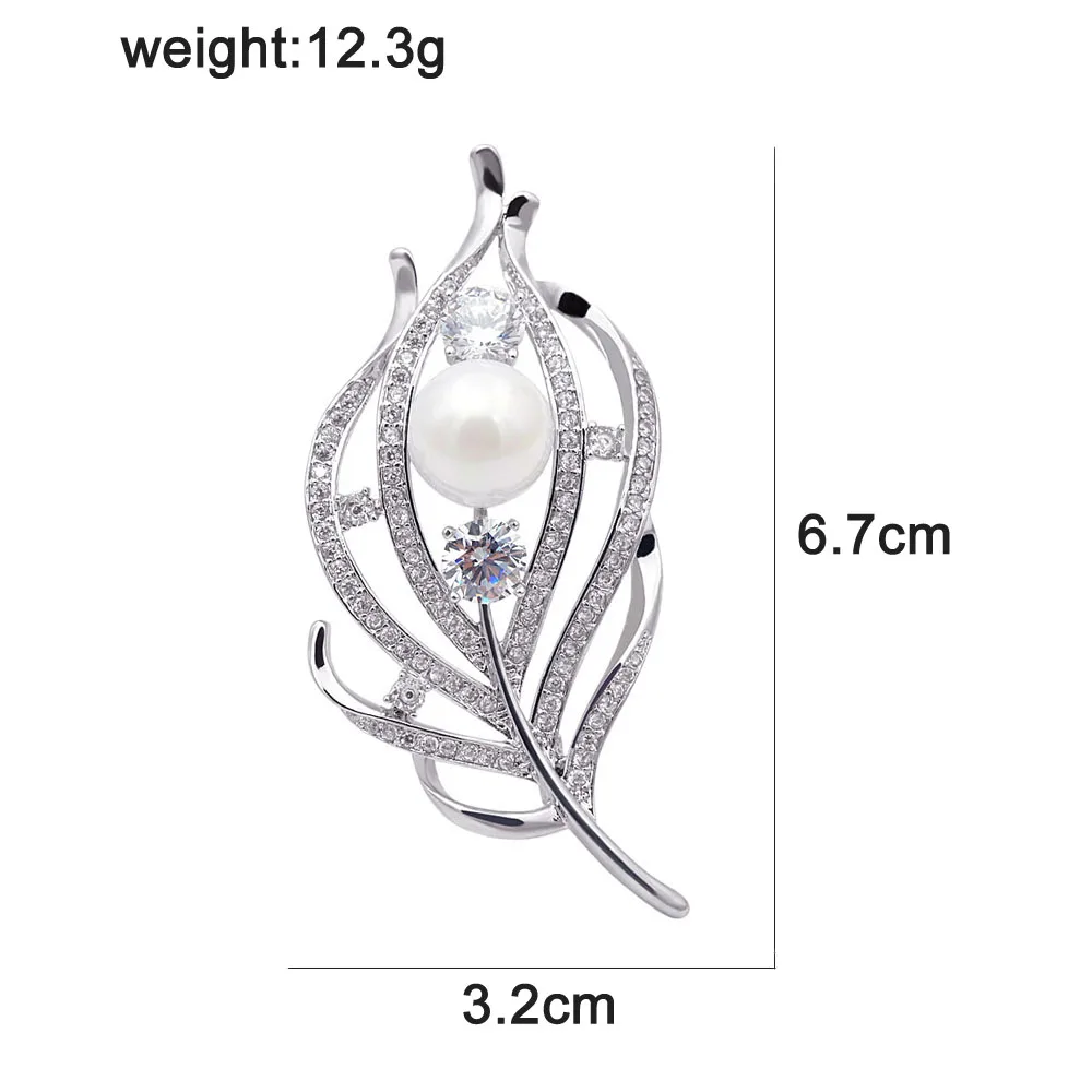 سيندي شيانغ جديد 2018 الزركون ريشة دبابيس للنساء تشيكوسلوفاكيا أنيقة بدلة معطف الاكسسوارات مسمار دبوس نحاسي عالية الجودة الفاخرة الصدار