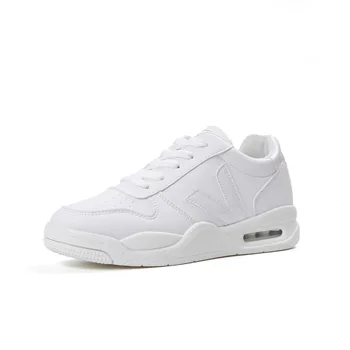 

Women's Skateboarding Shoes Breathable PU Leather Woman Sport Shoes Sneakers Street Jogging White Air Cushion Shock-Absorbant