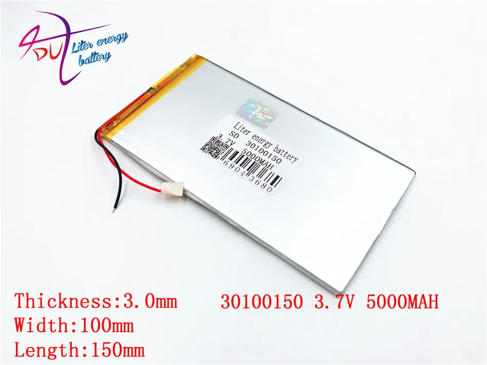 Литровая энергетическая батарея, литий-полимерная батарея 30100150 3,7 V 5000MAH V819 3g Tablet PC, встроенная батарея, перезаряжаемые батареи