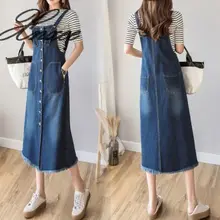 Сезон весна-лето Новая женская обувь из джинсовой ткани; длинный секционный тонкий Утягивающее дикий слово длинное платье S-5XL