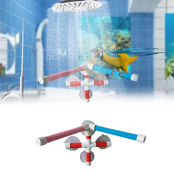 High Quality Parrot Bath Shower Standing Platform Rack Parrot Climbing and Biting Shower Perch Parakeet Bird Toy Random Color 2