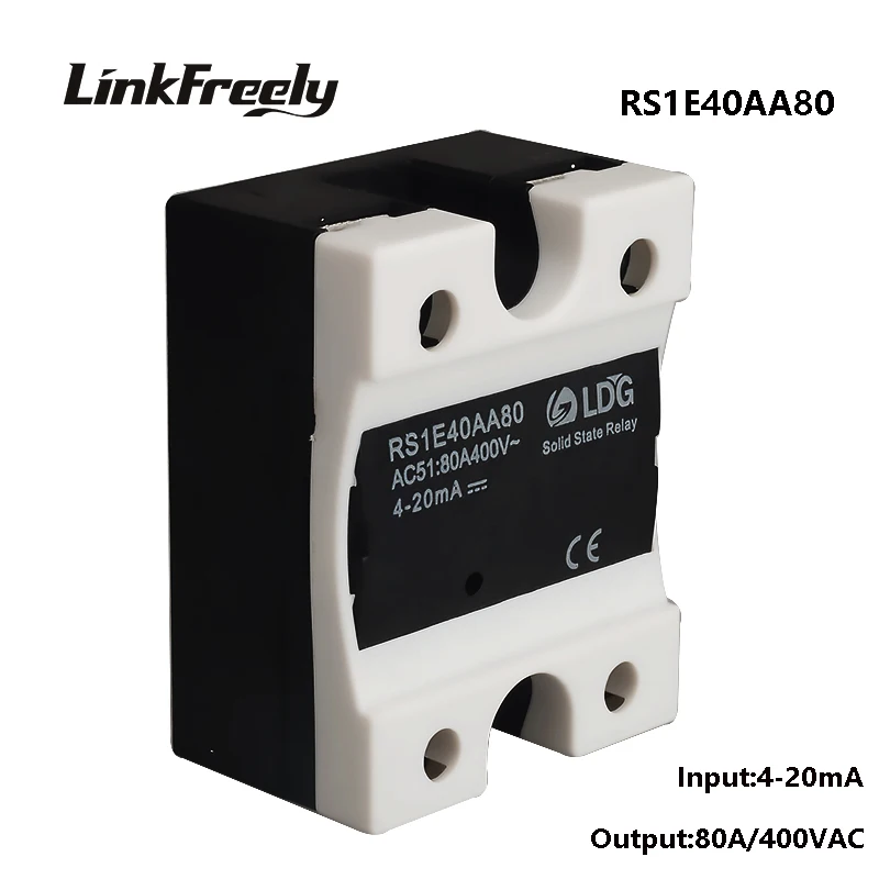

RS1E40AA80 5pcs AC Solid State Relay,80A 42-440VAC Output Input:4-20mA,Voltage Adjustment Soft Starting SSR Relay Switch Board