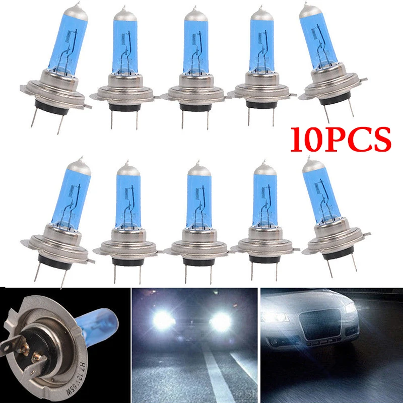 

10pcs H7 DC12V 55W Xenon White 6000K Halogen Car Headlights Light Lamp High Brightness Car Xenon Headlight