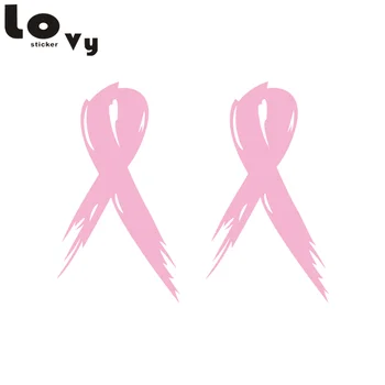 

Pink Silk Ribbon Rearview Mirror Car Sticker Window Car Body Decorative Decal