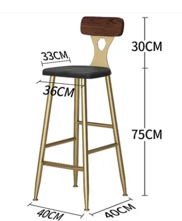 Скандинавские ровные цилиндры стул Tieyi Золотой бытовой обеденный стул с высокой подставкой кофе Досуг спинка кресла