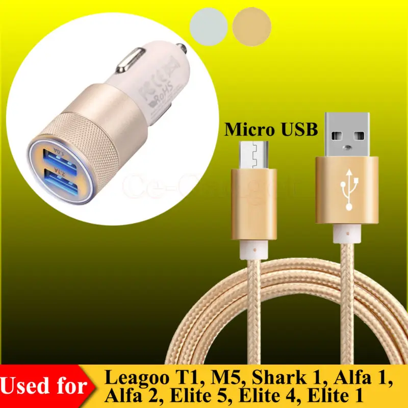 Кабель Micro USB для зарядки и передачи данных с 2 портами Leagoo T1 M5 Shark 1 Alfa Elite 5 4 1|car charger