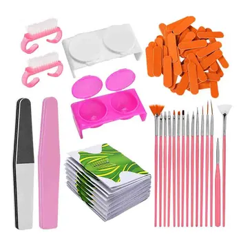 

221PCS/SET Professional Nail Art Files Dust Brush Cleaning Buffer Sponge Block Buffing Grit Sand Manicure Pedicure Tools