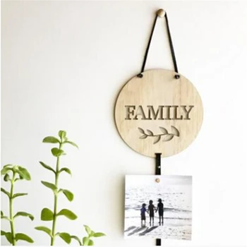 

Home Ornament Scandinavian Style Wooden Photo Storage Hanger Baby Hair Clips Wall Hanging Decoration My Pretty Clips/Family