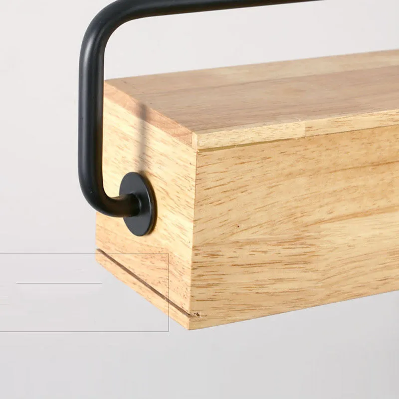 Modern Wood Pendant Light | Nordic Long Bar Suspended Wooden Lamp | Study, Restaurant, Dining Room, Office Droplight Lighting Fixture image 3