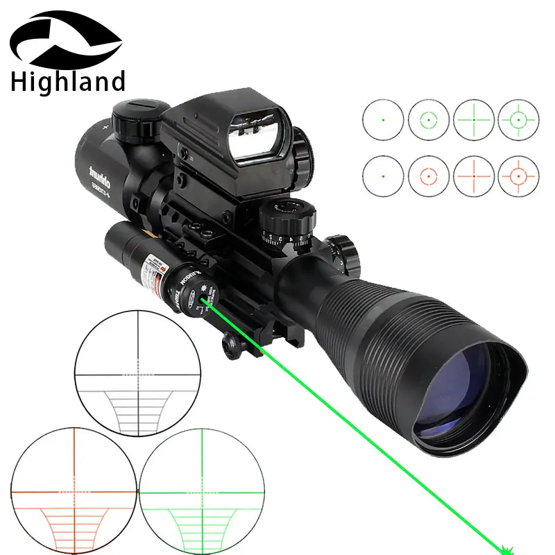 

Hunting Tactical 4-12X50EG Air Gun Red Green Dot Laser Sight Scope Holographic Optics Rifle Scope