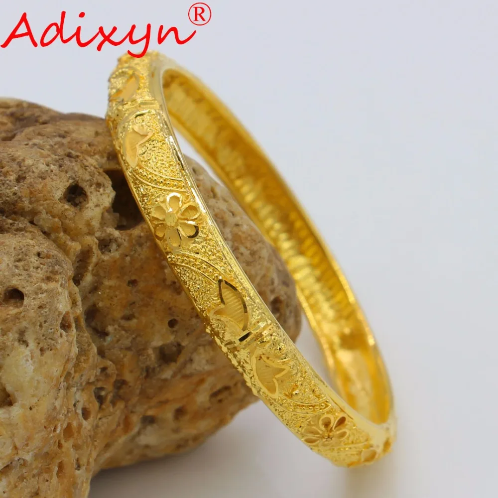 Браслеты и браслеты Adixyn золотого цвета 6 см/2 3 дюйма золотые Дубая для женщин