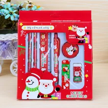 Kawaii канцелярские принадлежности с рождественской тематикой набор Рождественский старый карандаш подарок Корейская Линейка Канцелярские принадлежности креативный ластик подарок, школьные принадлежности