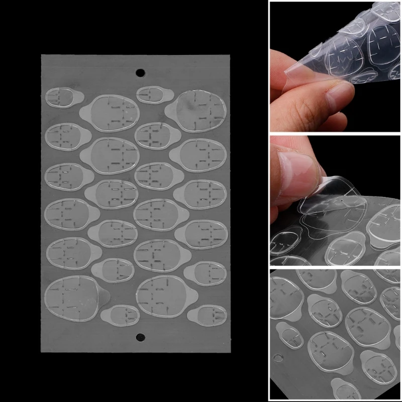 

24Pcs/Sheet Plastic Double Sided Pro Self Adhesive Tabs for False Nail Tool