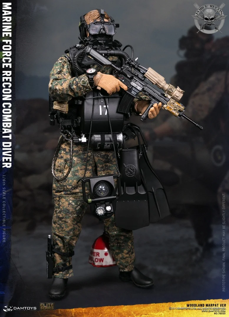 DAMTOYS 78055 1/6 солдат США фигурка USMC морской силы RECON COMBAT DIVER лесной марпат камуфляжная версия модели Фигурки