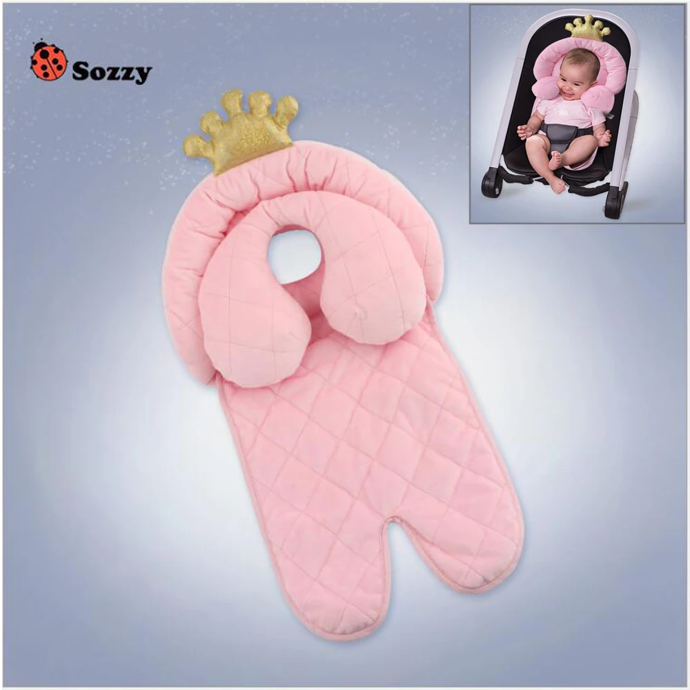 Sozzy-oreiller tapis Anti-roulis en coton | Tapis pour poussette de bébé avec oreiller Anti-roulis, enfant infantile, coussin pour poussettes, enfants tout-petits, pour tête et corps