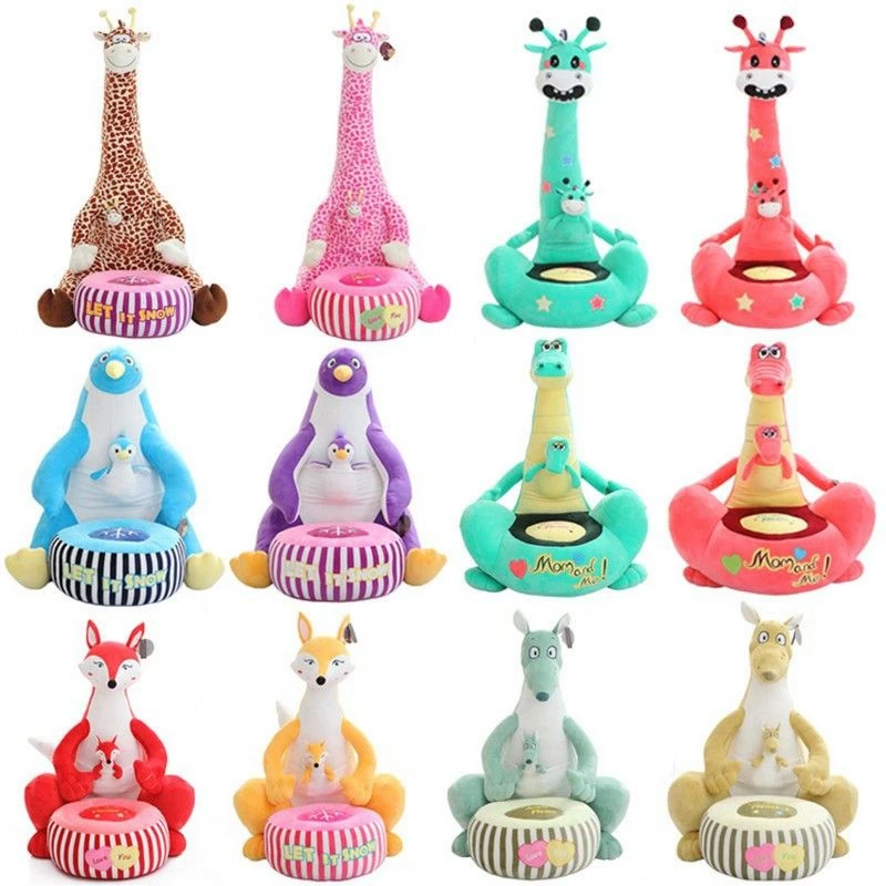 Dorimytrader Pop Lovely Animal Fox Penguin Giraffe Crocodile Sika Deer Kangaroo Baby Sofa Pillow Cartoon Animal Chair Cushion Decoration Gift for Children 50cm DY61997 (16)