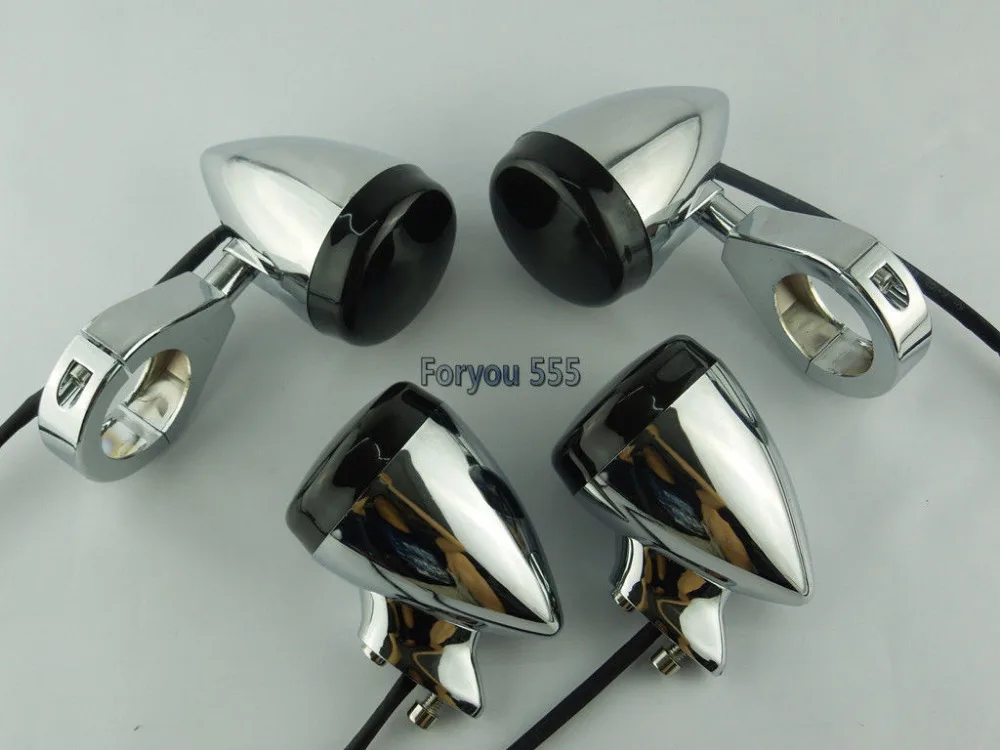 

Chrome Smoke Turn Signal Fog Light 39mm Relocation Fork Clamp For Harley Dyna XL
