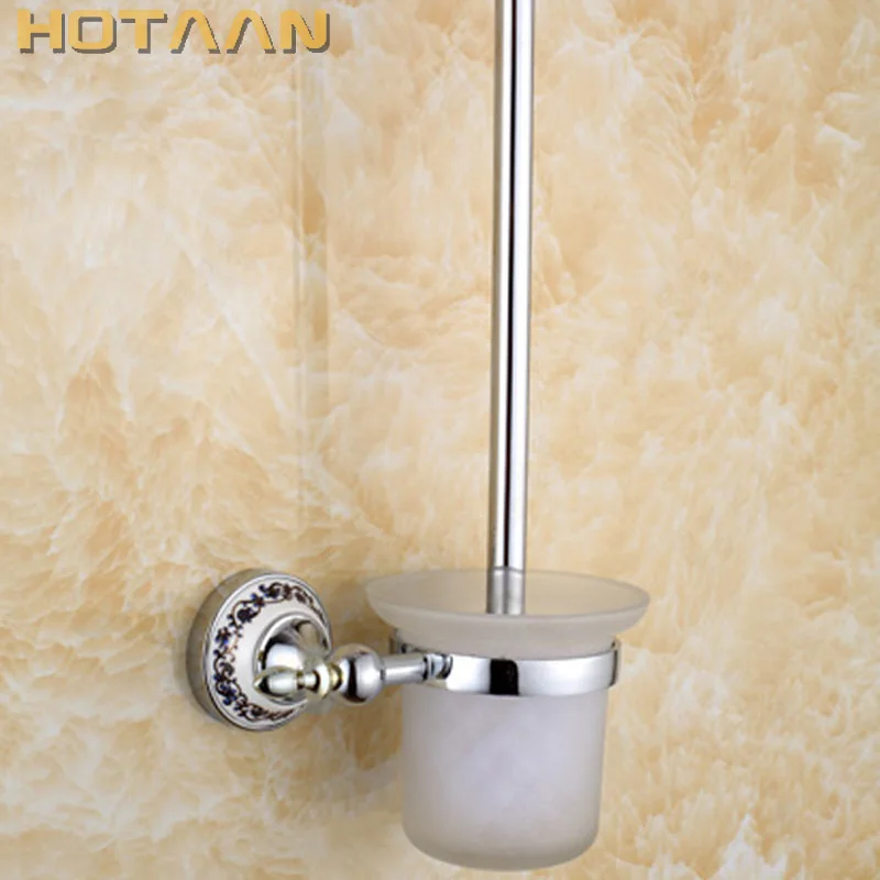 preço Frete Grátis Toilet Brush Holder, Construção de Bronze Contínua Base de cerâmica, acessórios do banheiro YT 11812