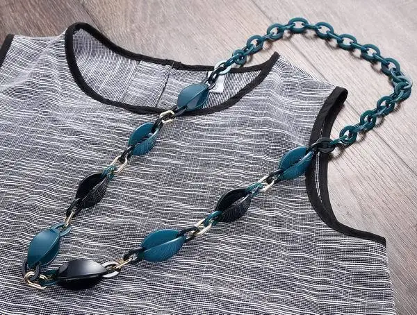Ожерелья и кулоны, массивное длинное ожерелье, чокер, ювелирные изделия, чокер для женщин, ожерелье в стиле стимпанк, колье для женщин, винтажное ожерелье - Окраска металла: blue
