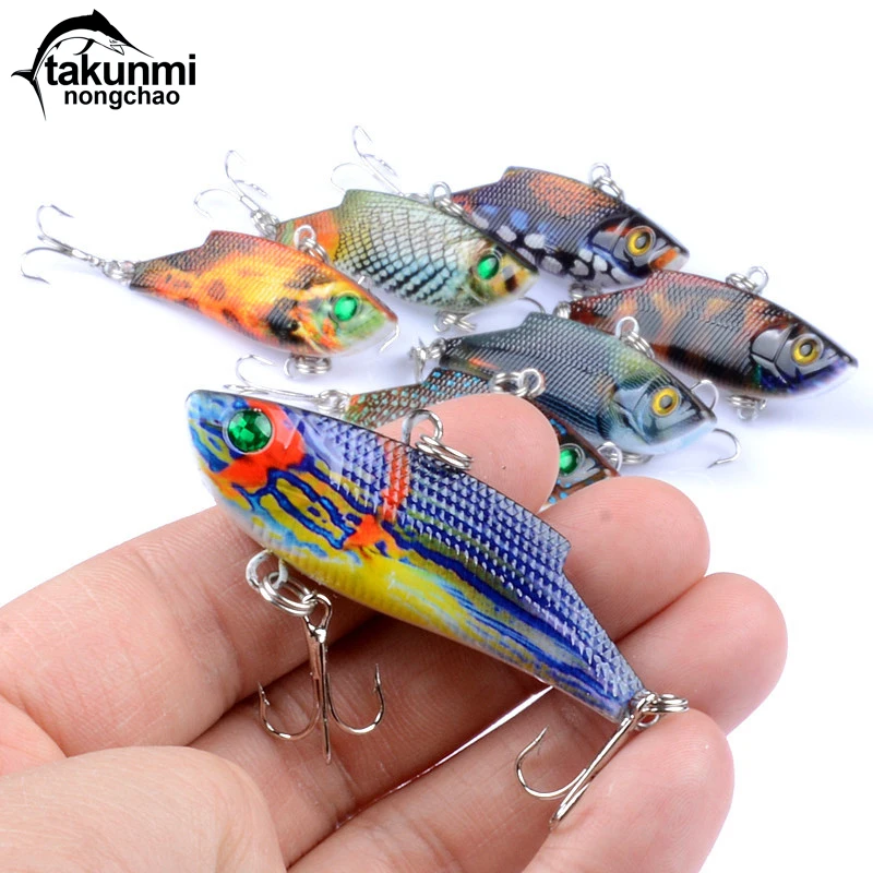 

1PC Lure Full Swimming Layer 7 Color Bionic Bait VIB 5.5 cm / 9.4 g Coloured Drawing Pattern Hard Bait Fishing accessories LD 24