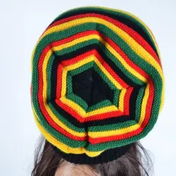 Новая модная зимняя шапка в стиле хип-хоп Bob Marley ямайский растаман регги многоцветная полосатая шапочка шапки и кепки мужские шапочки