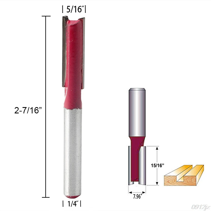 1/4 "хвостовик 5/16" лезвие для обработки древесины двойной флейты прямой фрезы Новый Прямая поставка