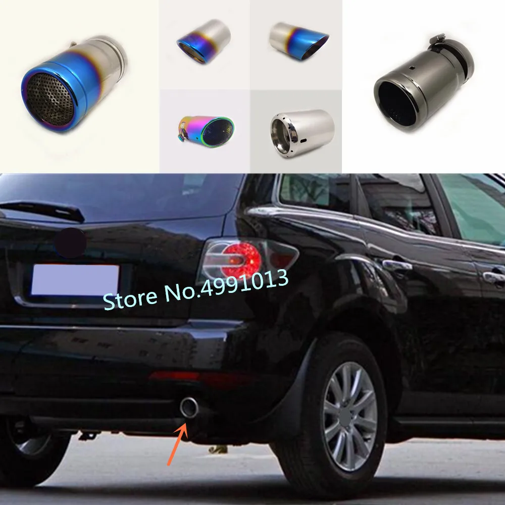

car rear back protect cover muffler pipe outlet dedicate exhaust tip tail For Mazda CX-7 CX7 2010 2011 2012 2013 2014 2015-2018