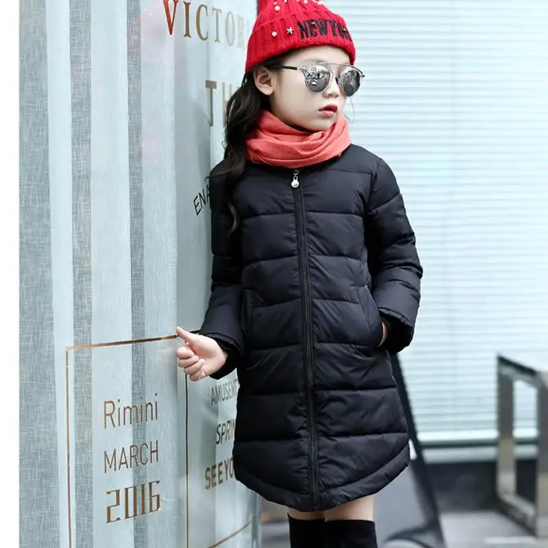 

Children Girls Jacket Warm Winter Down & Parkas Children Long Outerwear Jacket Coat for girls 2017