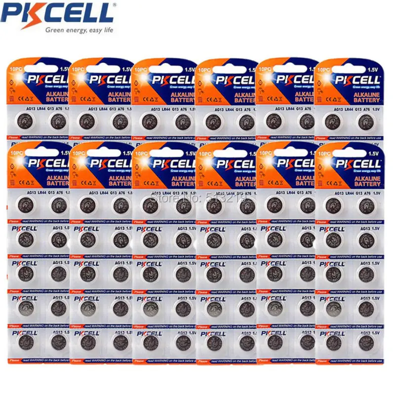 120 x G13 Batteries PKCELL 1.5V AG13 357A A76 303 LR44 SR44SW SP76 ...